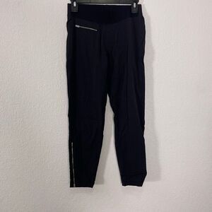 Athleta Black Zipper Detail Nylon Jogger Pants